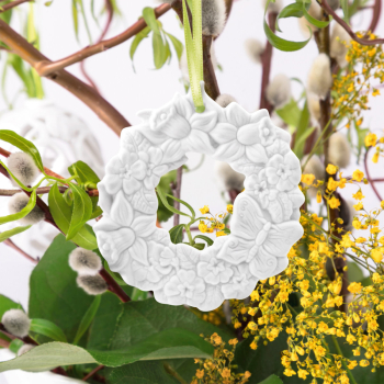 Preview: Ostern Anhänger Kranz weiß - Osterschmuck Porzellan PORZELLANMANUFAKTUR UNTERWEISSBACH Osterschmuck - 1 Stück - jetzt online bestellen