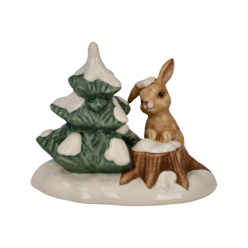 Goebel Figur Drolliges Häschen 6.5 cm Weihnachten Im Winterwald Farbe bunt Dekofigur