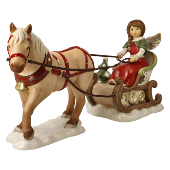 Goebel Figur Engel Winterschlittenfahrt 17 cm Weihnachten Im Winterwald Farbe bunt Dekofigur